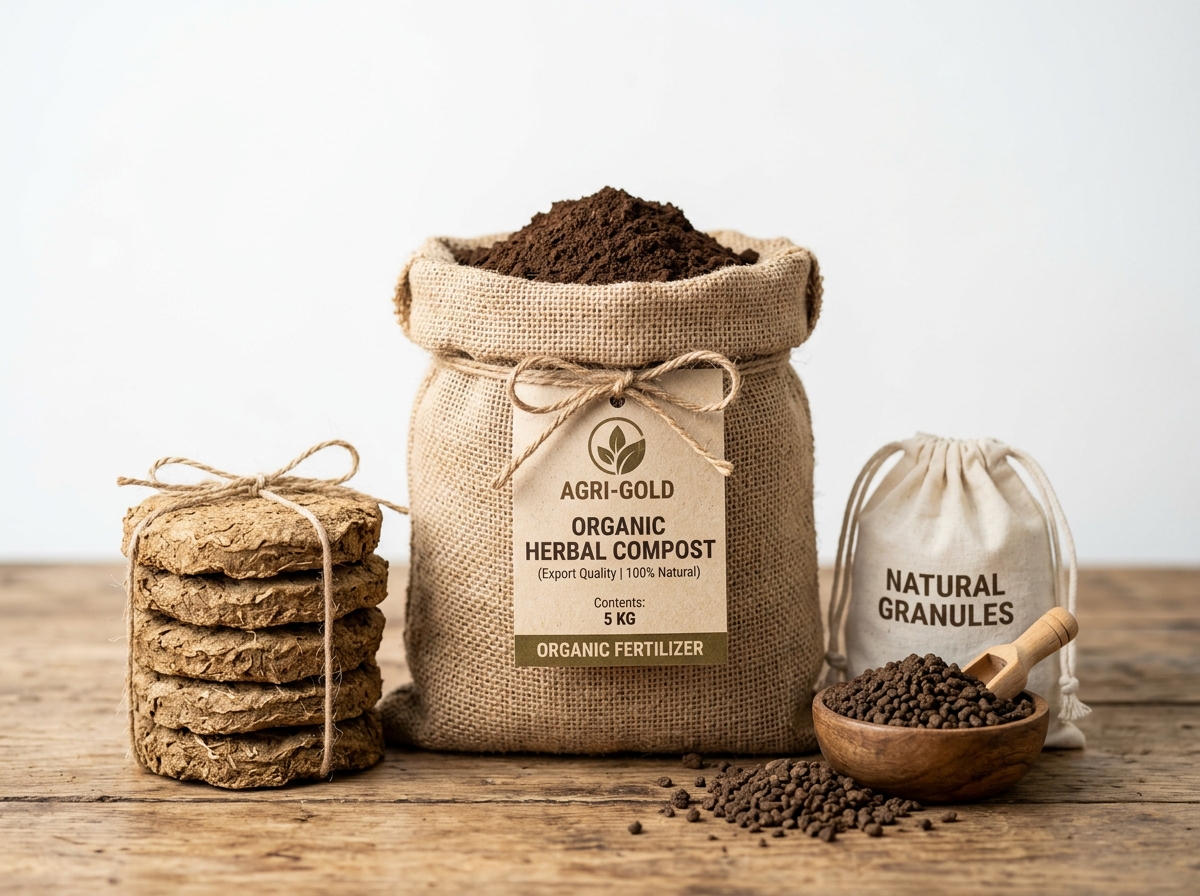 Cow Dung Herbal Compost (Cake, Powder, Compost)